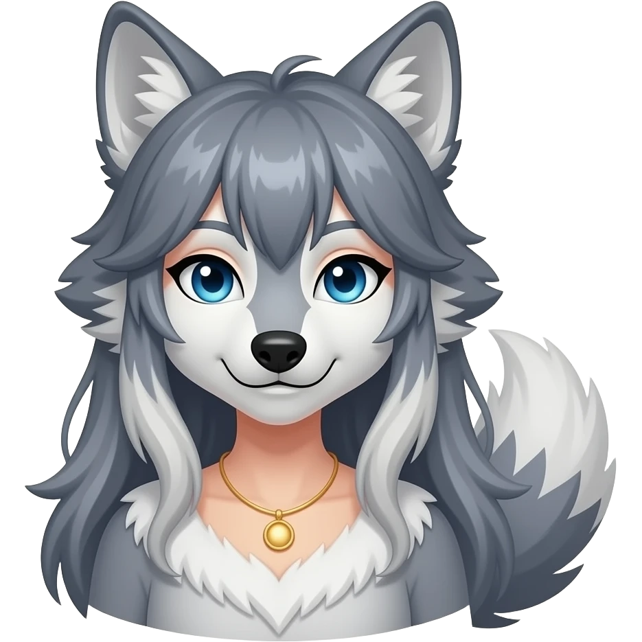 A Therian wolf girl. emoji