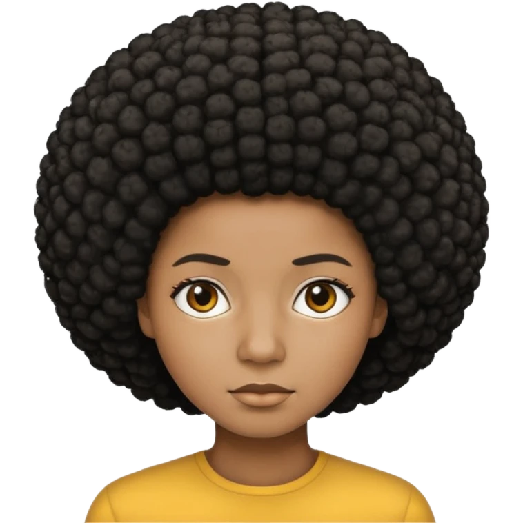  Afro not smiling and black skin color emoji emoji
