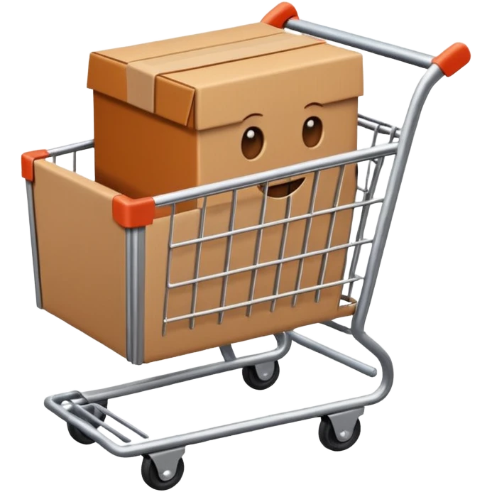 shopping cart with a small box inside emoji