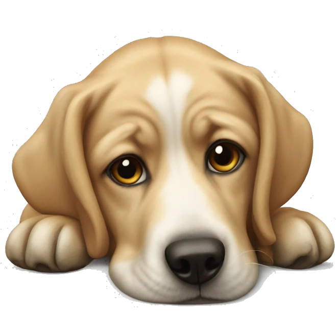 realistic dog portrait lying down emoji