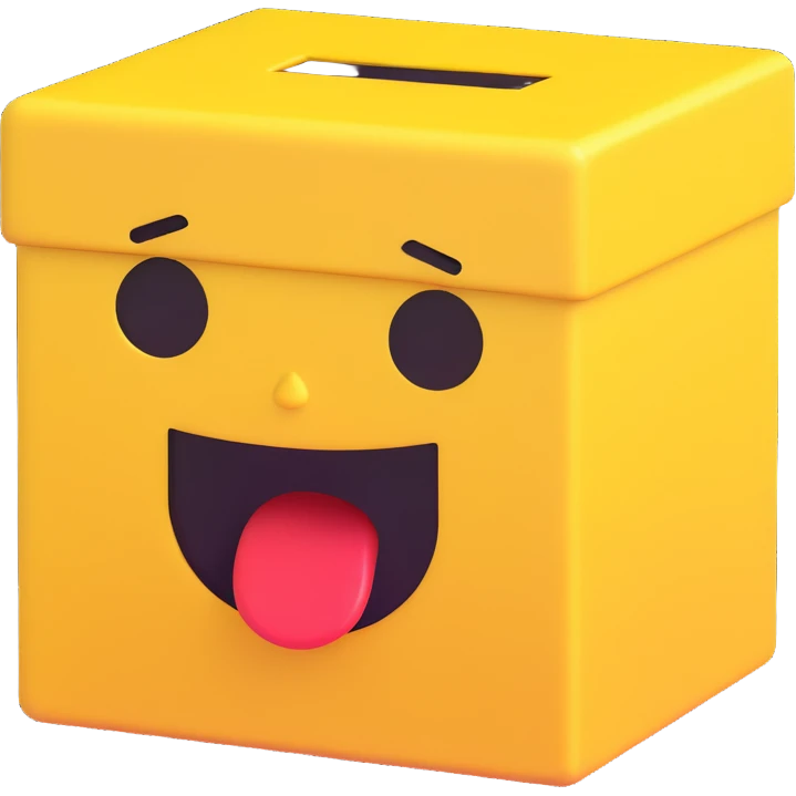 crying box, 3d emoji style emoji