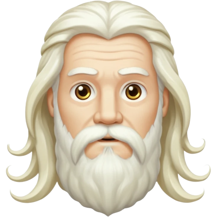 GOD OF WAR Zeus with white eyes white long hair and long white beard  emoji