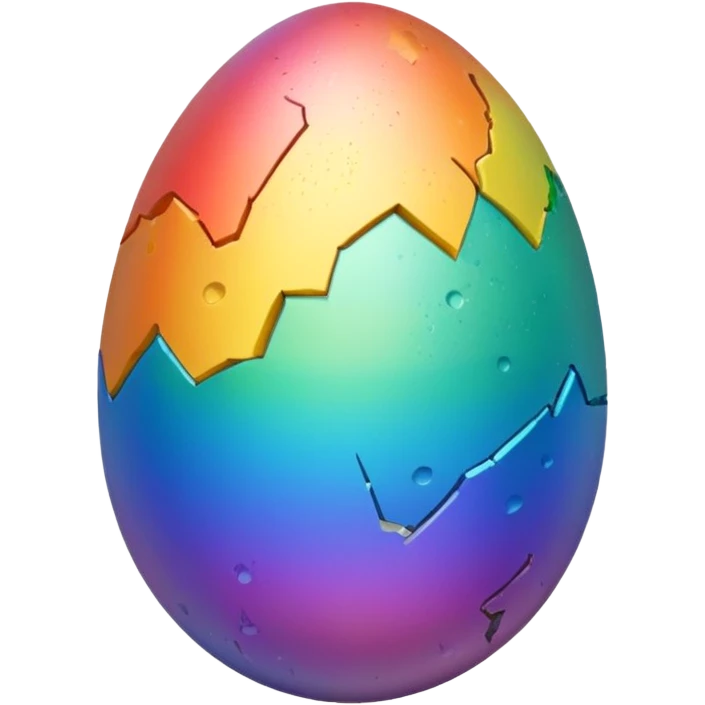 rainbow egg cracked  emoji