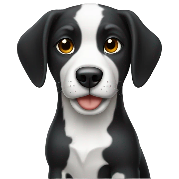 Perro blanco y negro riéndose  emoji