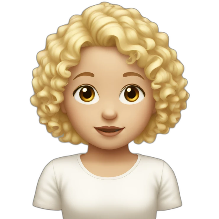 white baby girl with blonde curly hair emoji