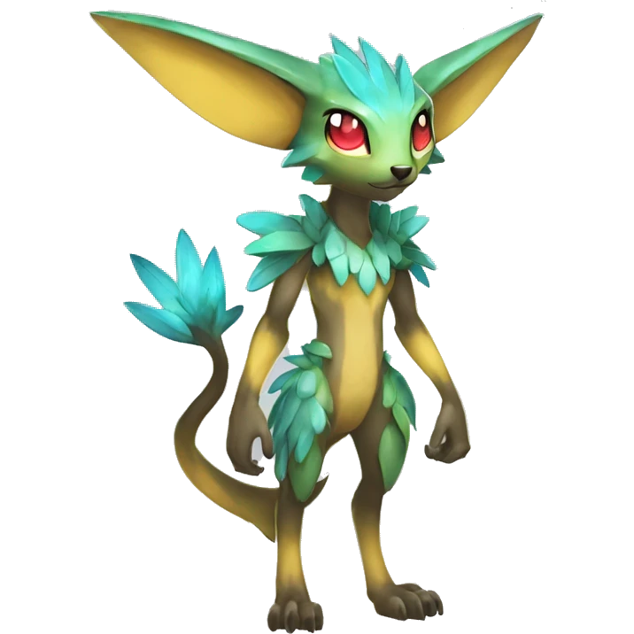 Anthro Cool Edgy Legendary Colorful Shy Shiny Fakemon-Pokémon-Fantasy-Creature With Full Body Detailed High Quality emoji
