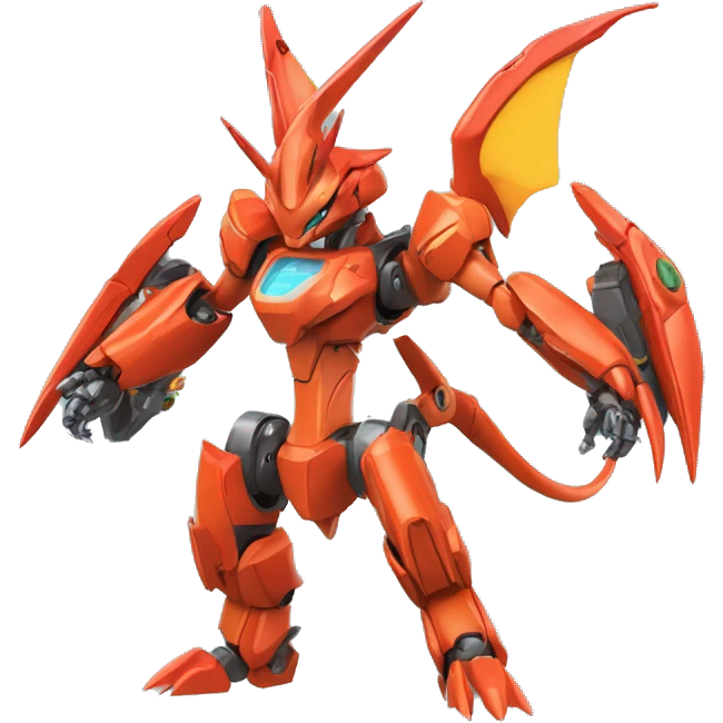 Mechanical Scizor-Guilmon-Charizard-Medabot-Mecha full body emoji