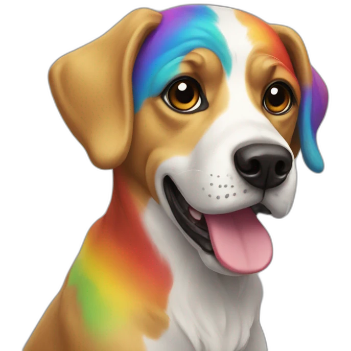 rainbow dog emoji