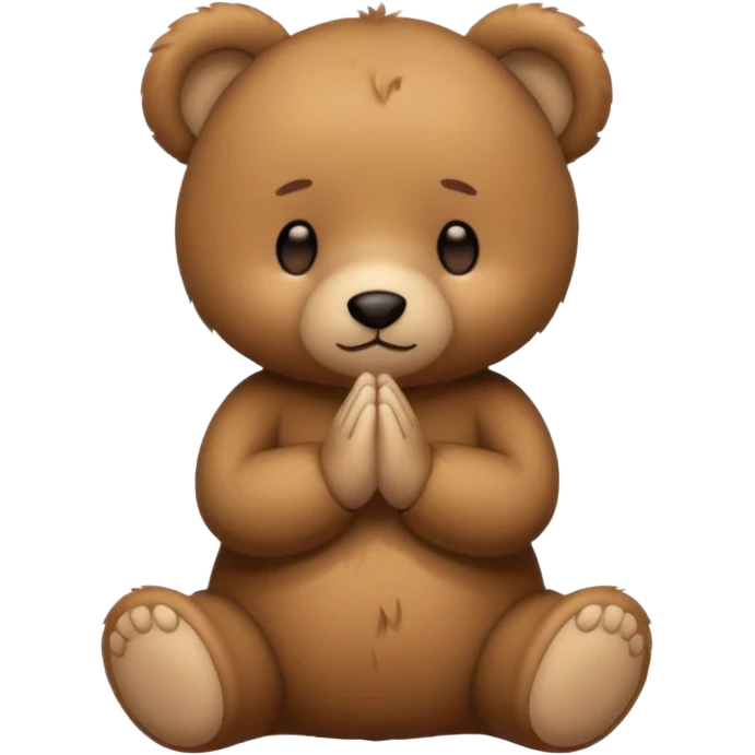 There is TEDDY BEAR and he is praying emoji