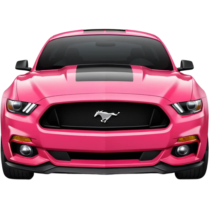 Ford Mustang with center black strip design and in written 309 and in front real pnky emoji