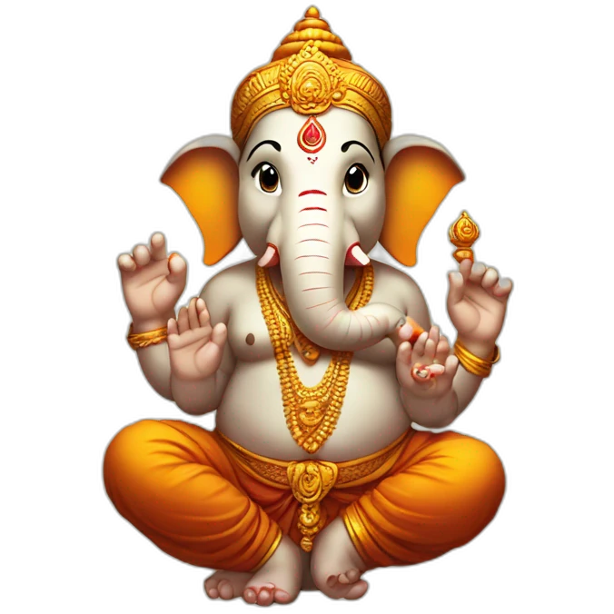 ganesh ji with anrgy face emoji