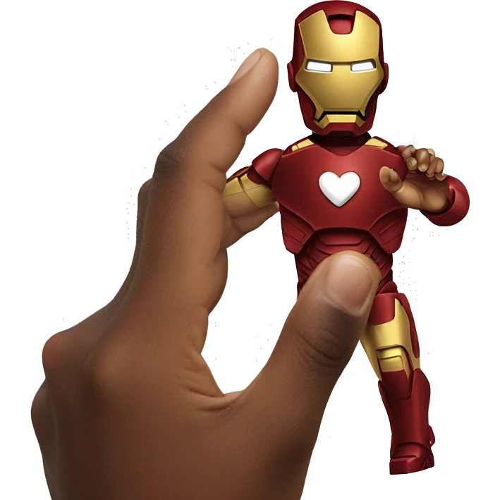 iron man making a heart with hand emoji