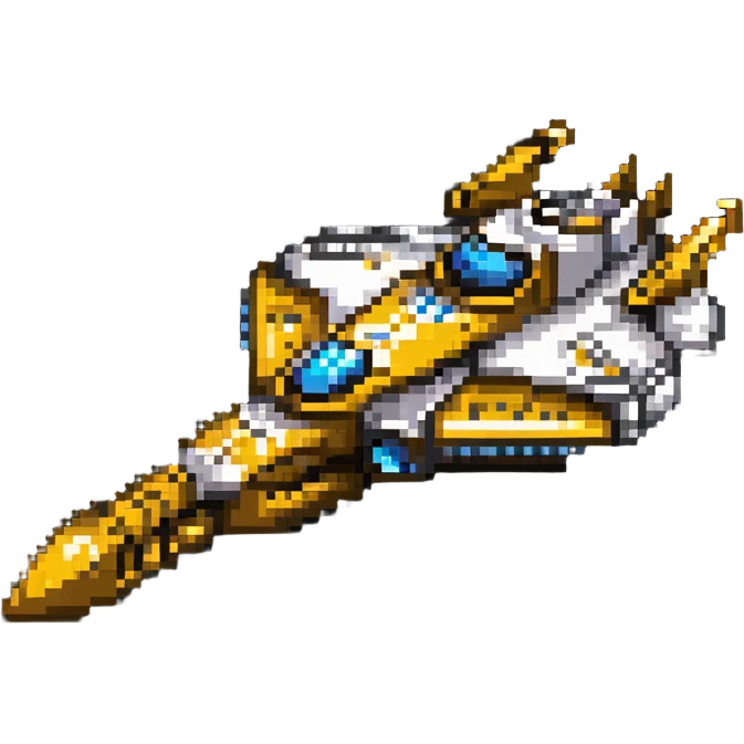 Space warship from Golden Son with gold details emoji