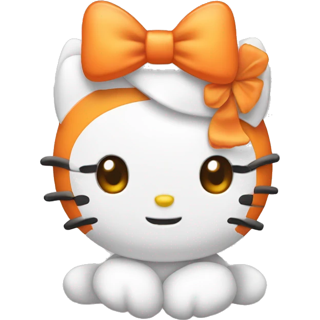 hello kitty with orange bow  emoji