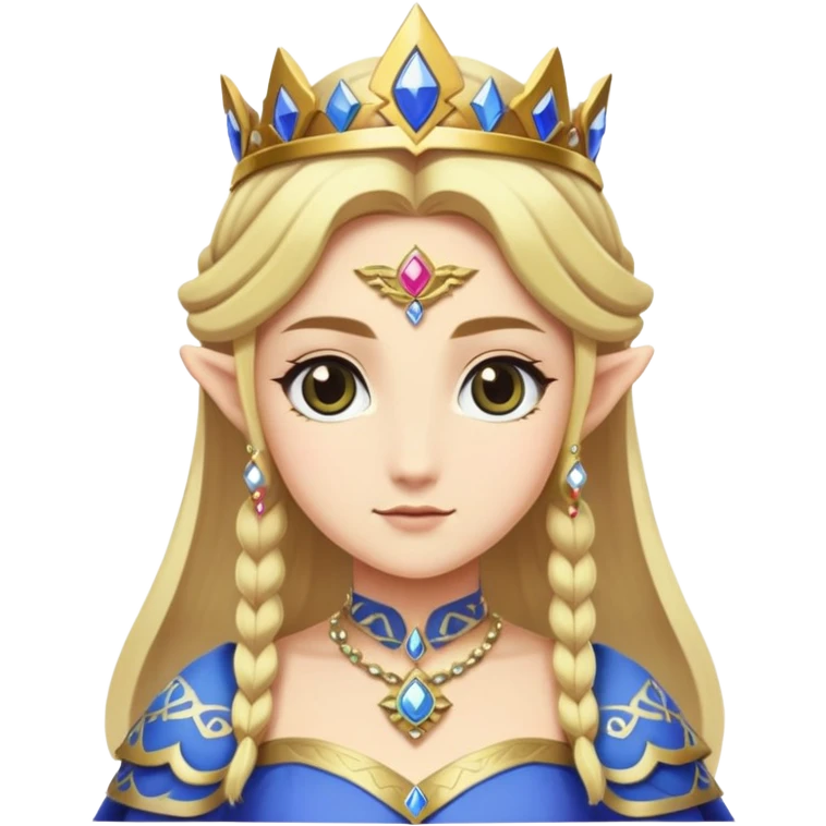 Princess Zelda with blonde hair and royal dress emoji