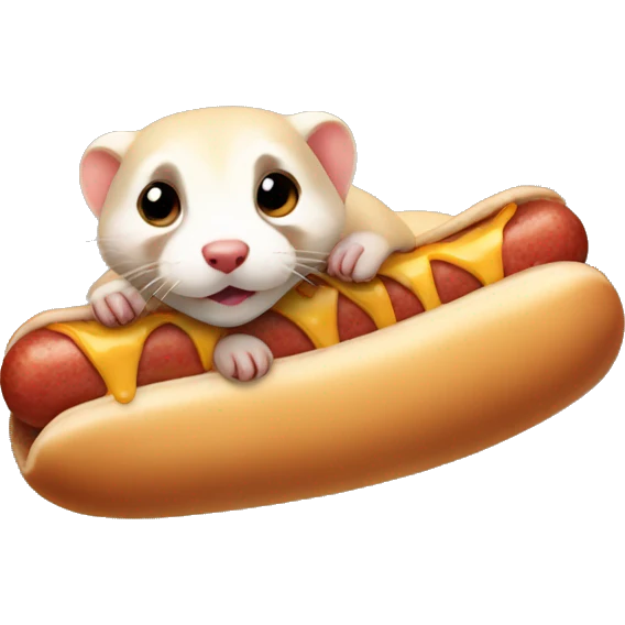 ferret with a hotdog emoji