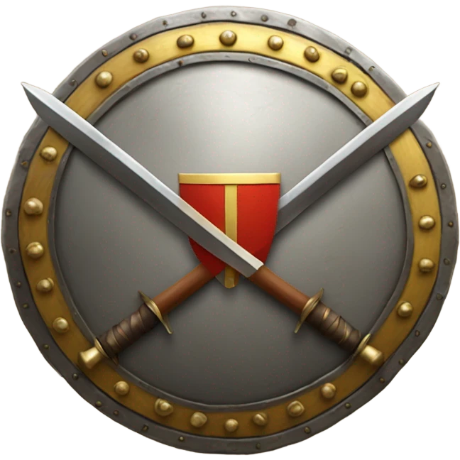 2 weapons crossed with a shield emoji