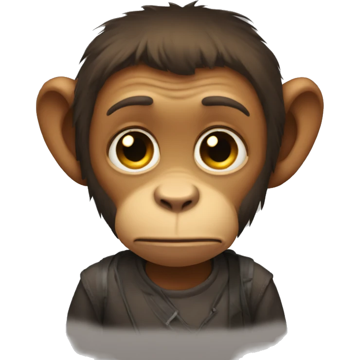 Sad queer little monkey emoji