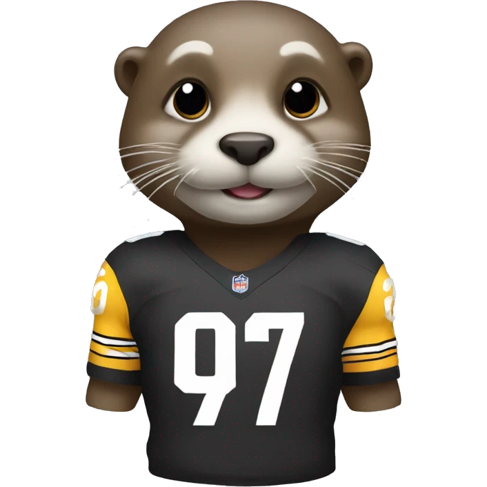 Otter wearing a Steelers jersey emoji