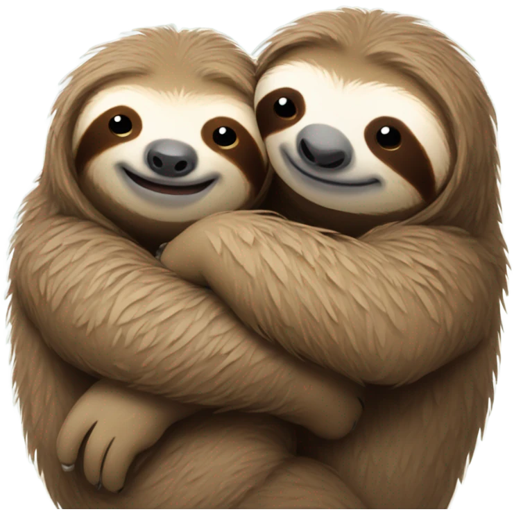 Two sloths hugging emoji