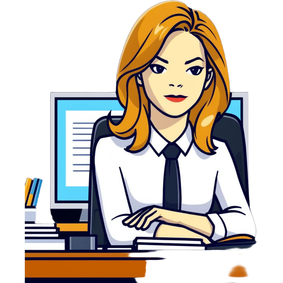 Michelle Monaghan with honey blonde hair as powerful CEO in office emoji