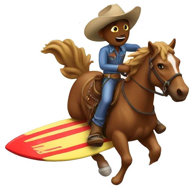 Cowboy surfing emoji