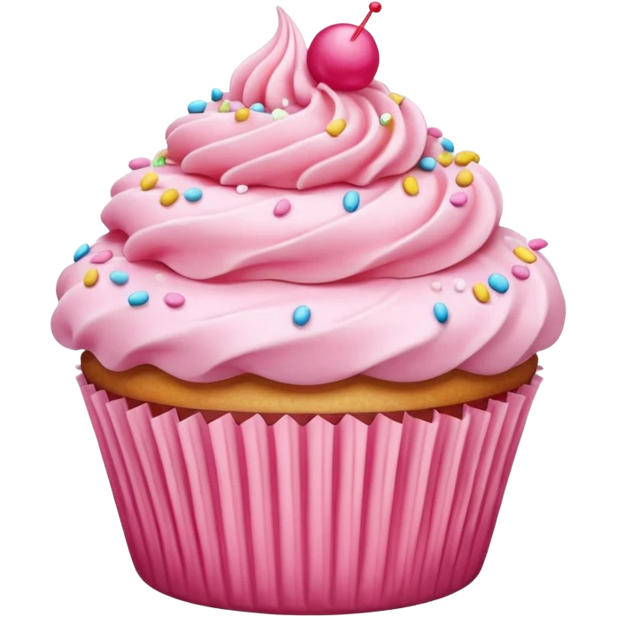 Cupcake with pink icing emoji