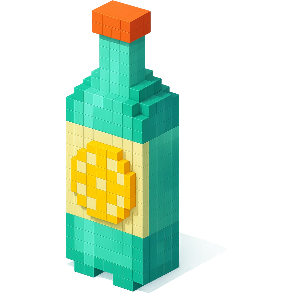 Borjomi lemonade bottle with a lemon slice on the label emoji