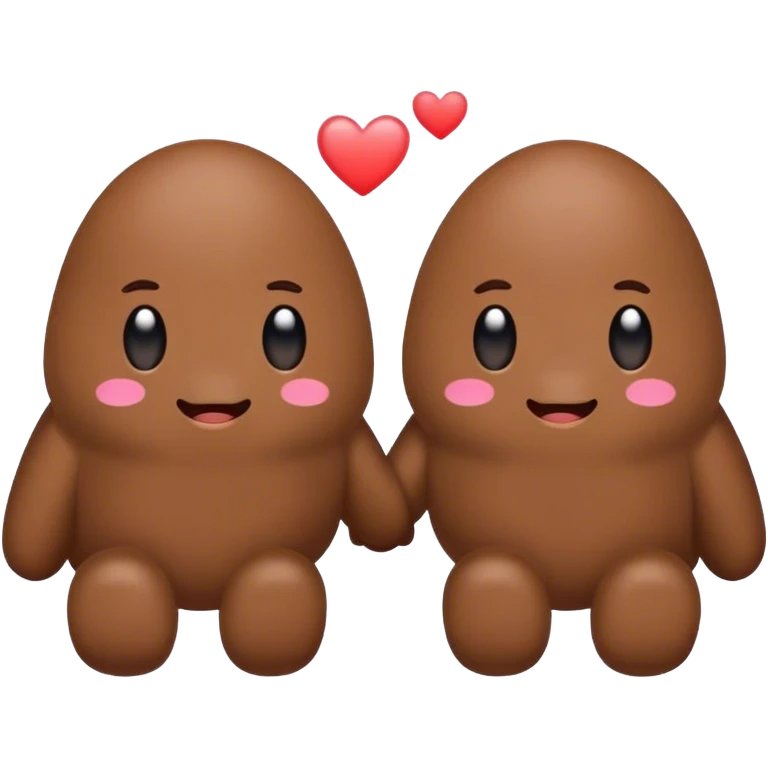 two poops holding hands emoji