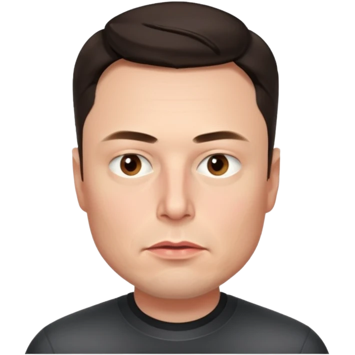 realistic make me elon musk serious face dark hair no shoulders just head  emoji