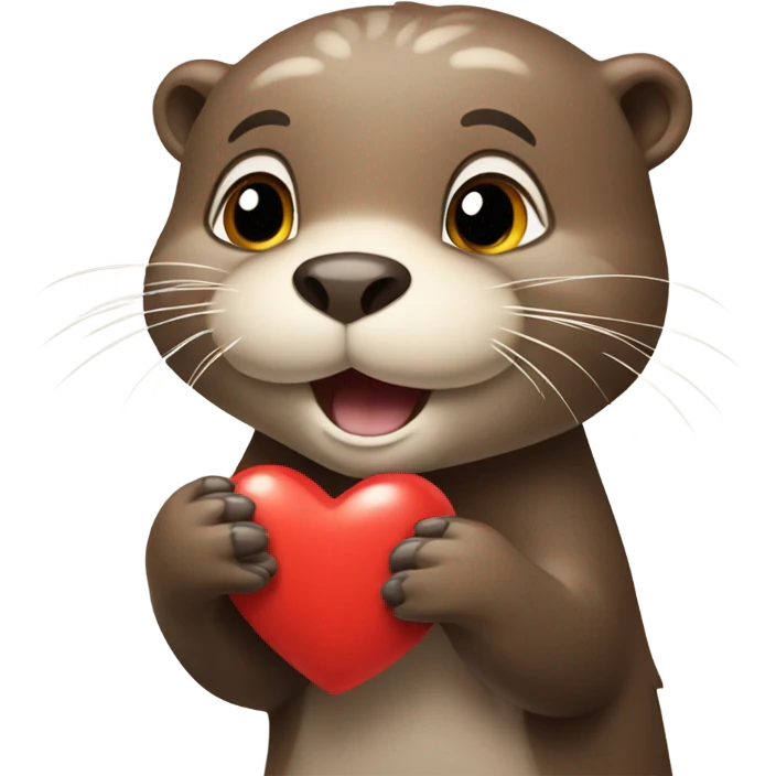 Otter with heart emoji