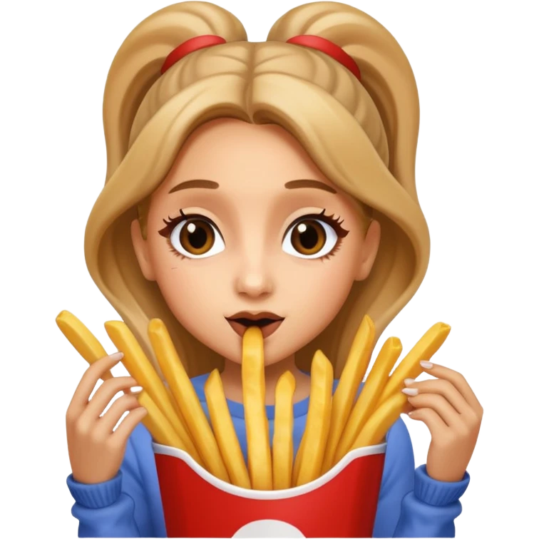 ariana grande munching fries emoji