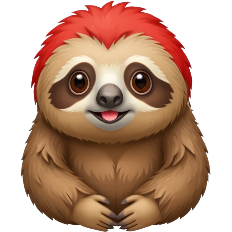 paresseux avec une crête rouge emoji