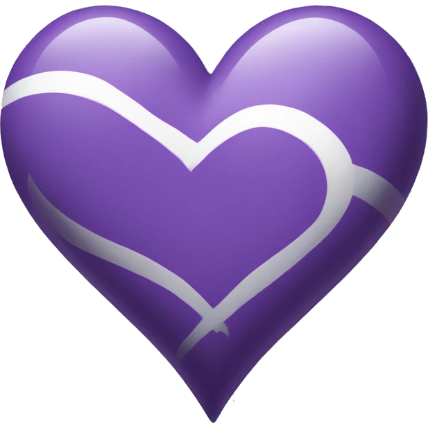Artistic Purple and white heart  emoji