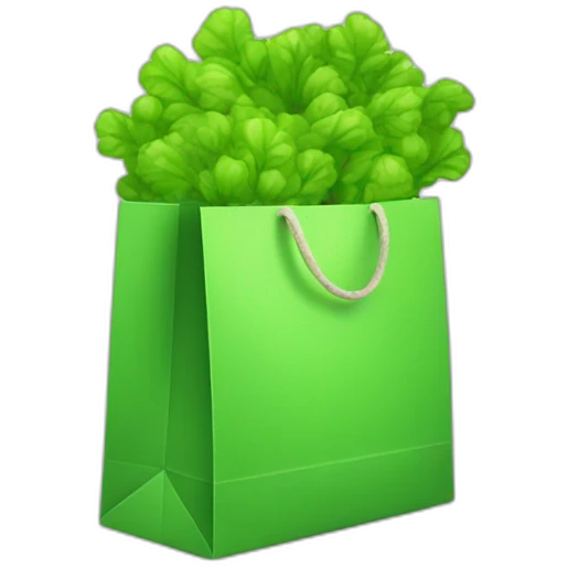 shopping bag green emoji