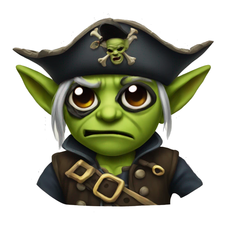 A goblin wearing a pirate eye patch emoji