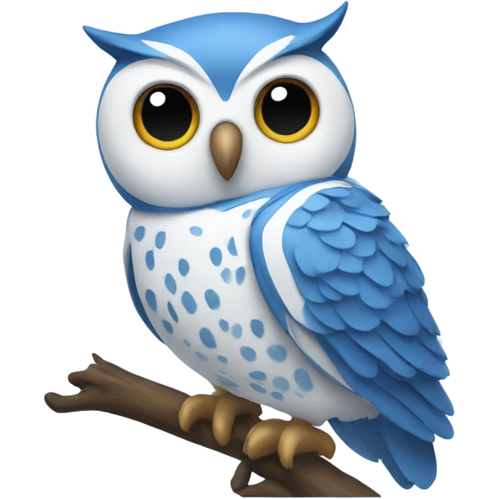 Owl in blue and white  emoji