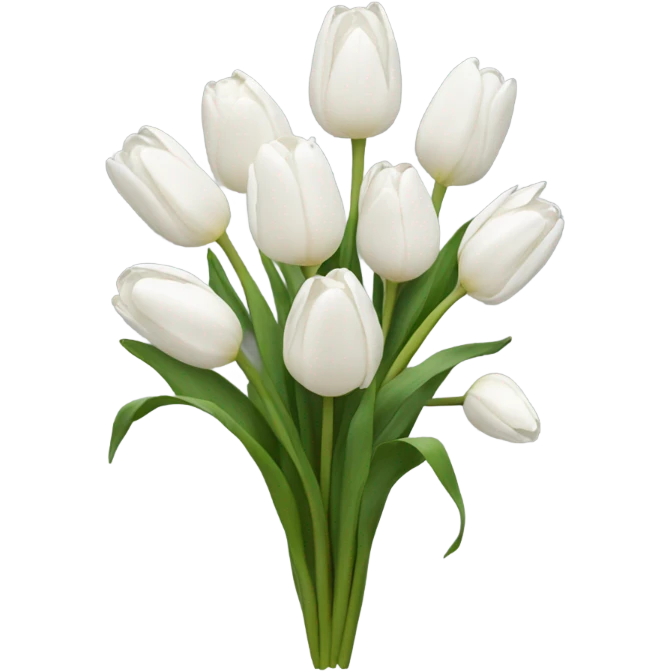 white tulip bouquet  emoji