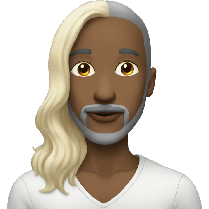  Grey Goatee beard pale man kisses Caribbean girl emoji
