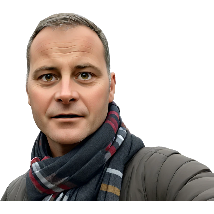 boy in a scarf outdoors emoji