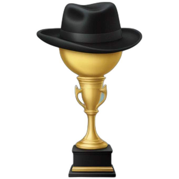 gold award with a hand holding Magritte's hat emoji