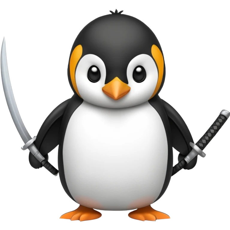 A penguin with katanas emoji