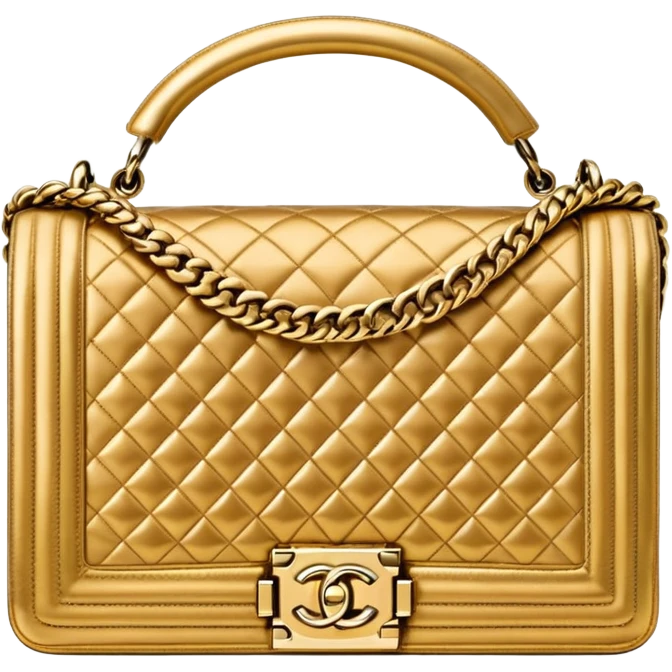 chanel le boy gold color bag emoji