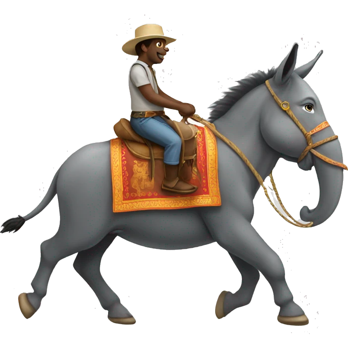 Donkey riding on an elephant emoji