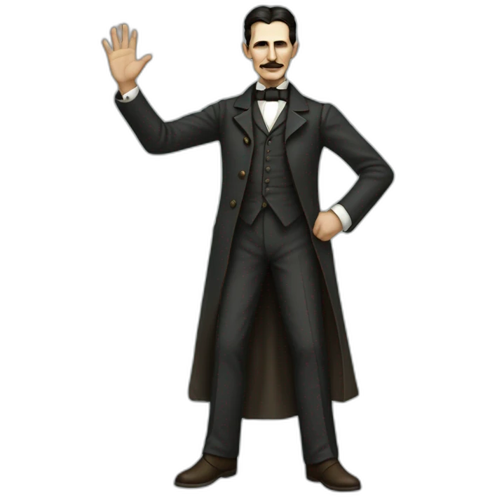 nikola tesla with an arm up full body emoji