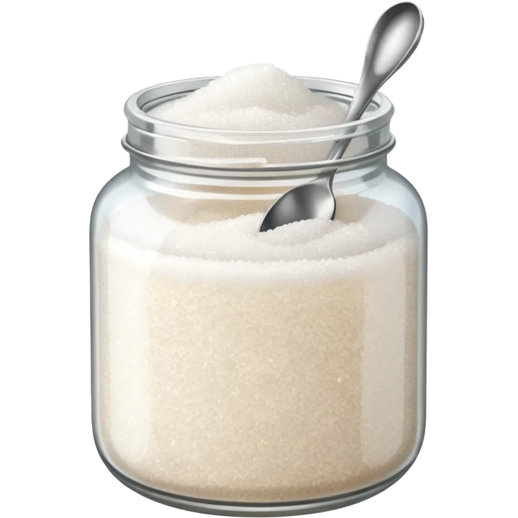 Jar of white sugar with spoon emoji