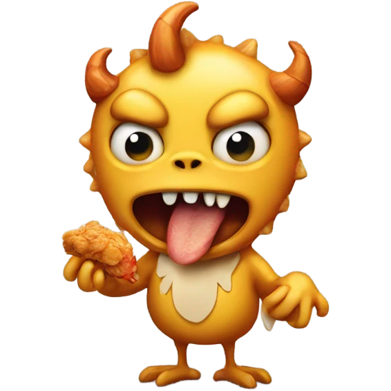 monster eating chicken emoji