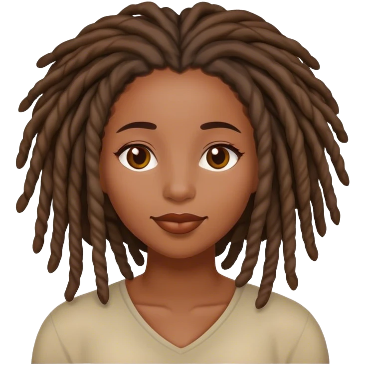 Black woman with locs in love emoji