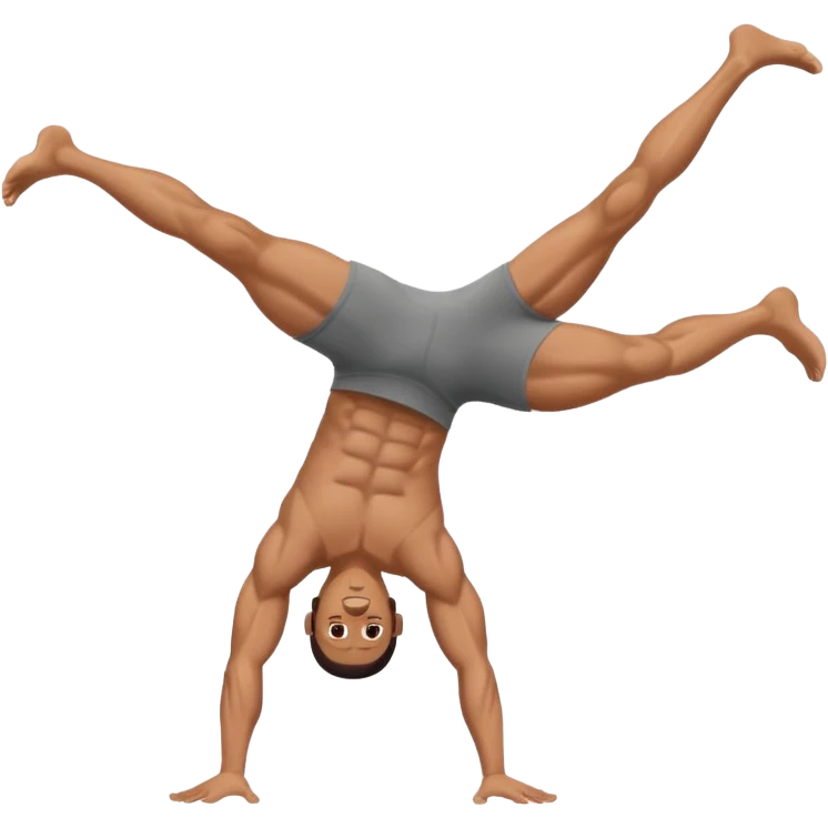 Naked man doing cartwheel emoji