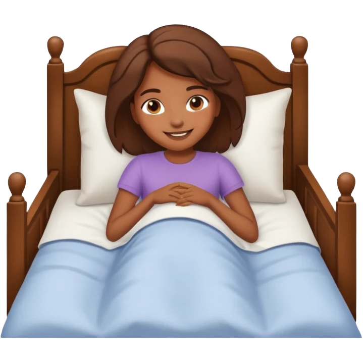 brown skin girl lying in bed emoji